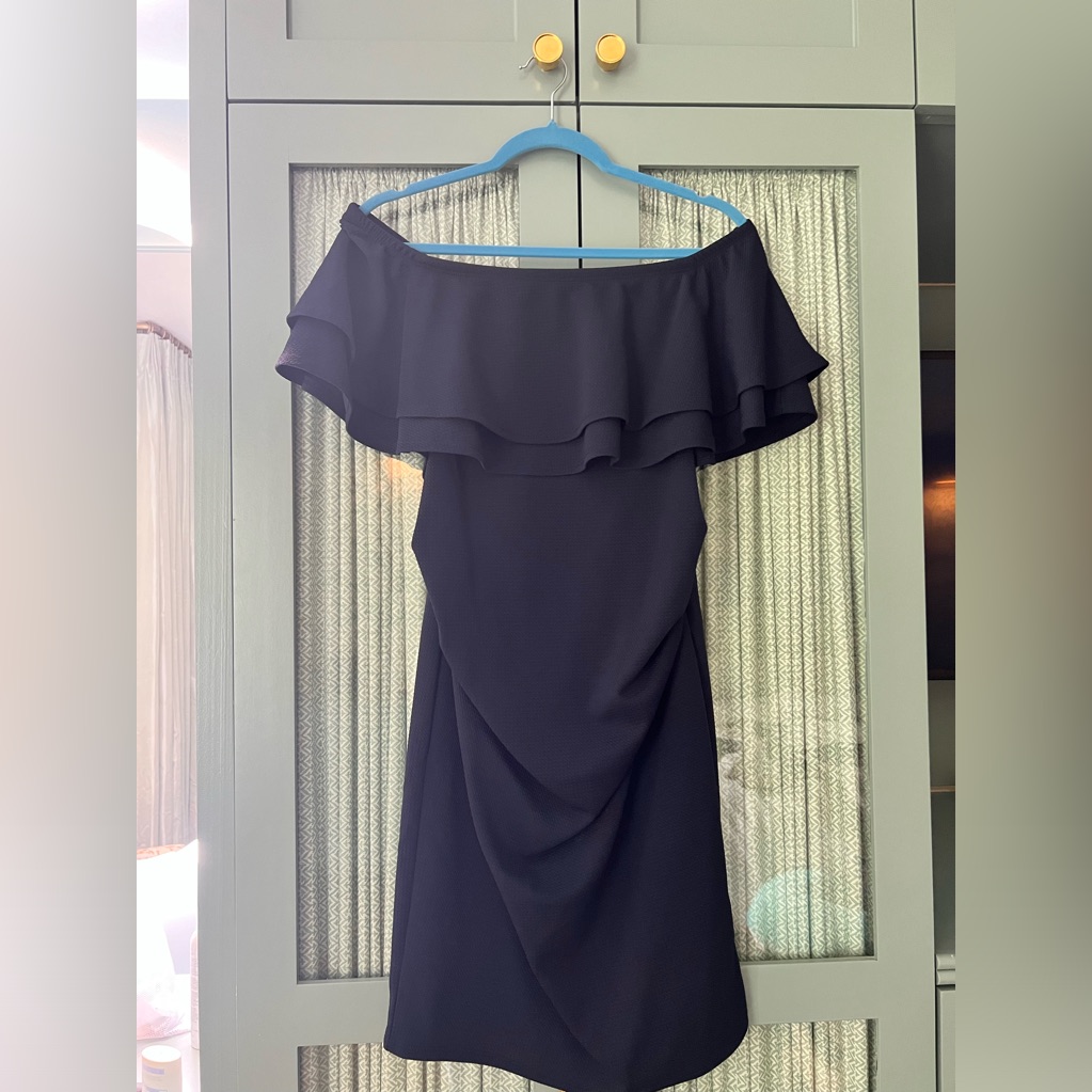 Pinkblush Maternity, Navy Off The Shoulder, Cocktail Dress, L